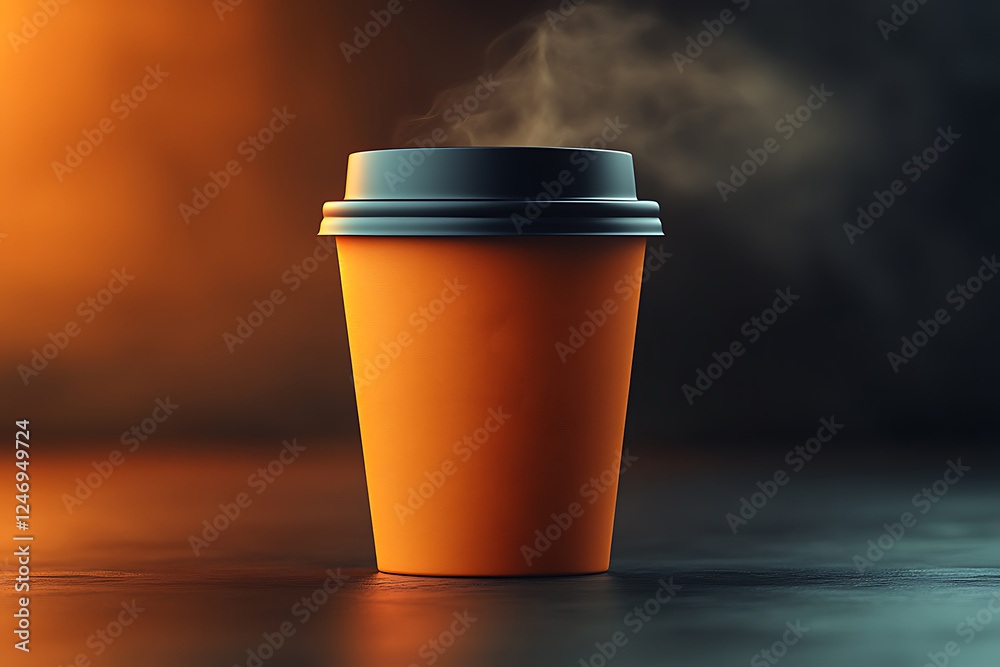 A modern vector illustration of a sleek takeaway coffee cup with a lid A modern vector illustration of a sleek takeaway coffee cup with a lid