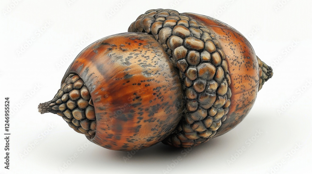 Close up of unique acorn with intricate textures and patterns, showcasing nature beauty Close up of unique acorn with intricate textures and patterns, showcasing nature beauty