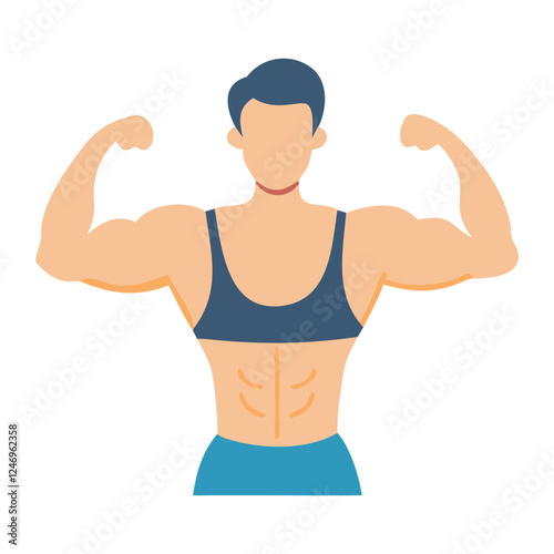 Strong man Bodybuilder vector, Muscular Man Flexing vector 