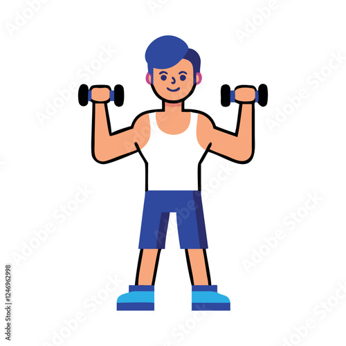 Man Lifting Dumbbells vector,
Strong Man Arms