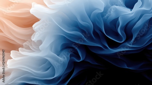 Fototapeta Naklejka Na Ścianę i Meble -  composition featuring fluid, translucent fabric-like layers