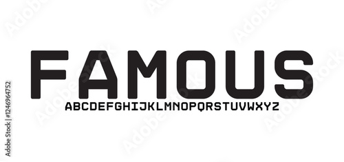 futuristic font, modern scifi typeface design. Alphabet vector illustration