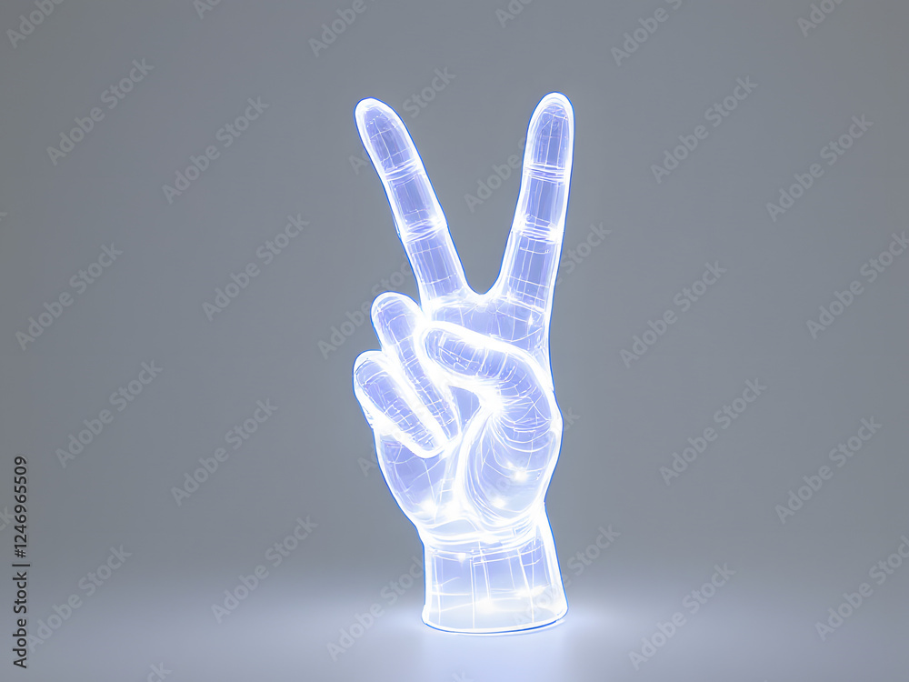 Obraz premium Luminous Peace Gesture