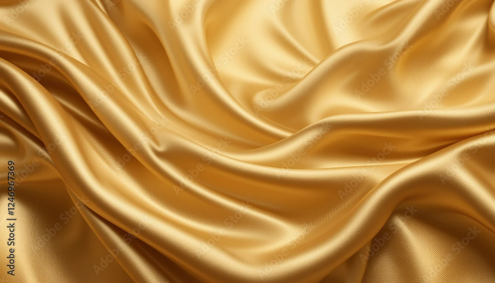 Obraz premium Golden Fabric wave with Smooth Flowing for abstract background.
