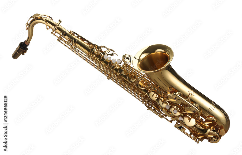 Fototapeta premium Jazz. One beautiful saxophone isolated on white