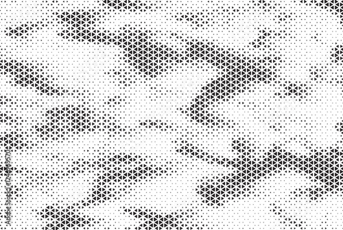 Triangle Shapes Vector Abstract Geometric Technology Oscillation Wave Isolated on Light Background. Halftone Triangular Retro Simple Pattern. Minimal 80s Style Dynamic Tech Wallpaper	