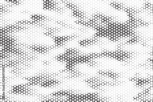 Triangle Shapes Vector Abstract Geometric Technology Oscillation Wave Isolated on Light Background. Halftone Triangular Retro Simple Pattern. Minimal 80s Style Dynamic Tech Wallpaper	