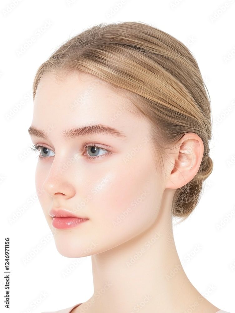 Natural Beauty Portrait of a Young Woman with Radiant Skin Natural Beauty Portrait of a Young Woman with Radiant Skin