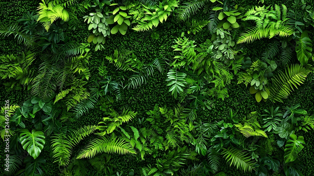 Fototapeta premium Lush Green Leaf Wall Texture