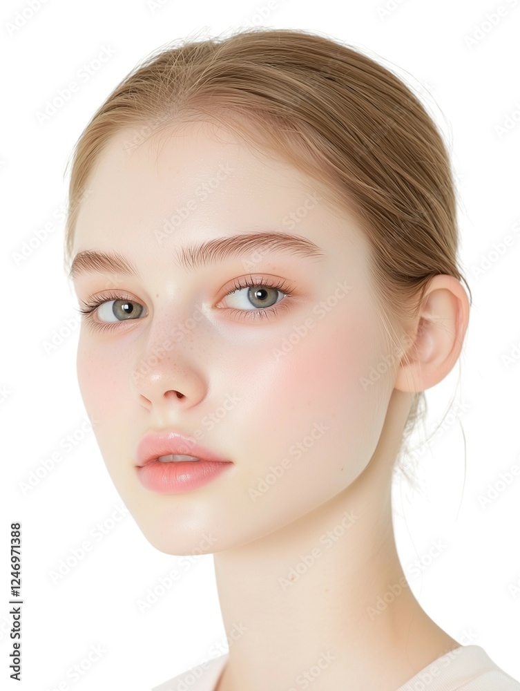 Natural Beauty Portrait of a Young Woman with Radiant Skin Natural Beauty Portrait of a Young Woman with Radiant Skin