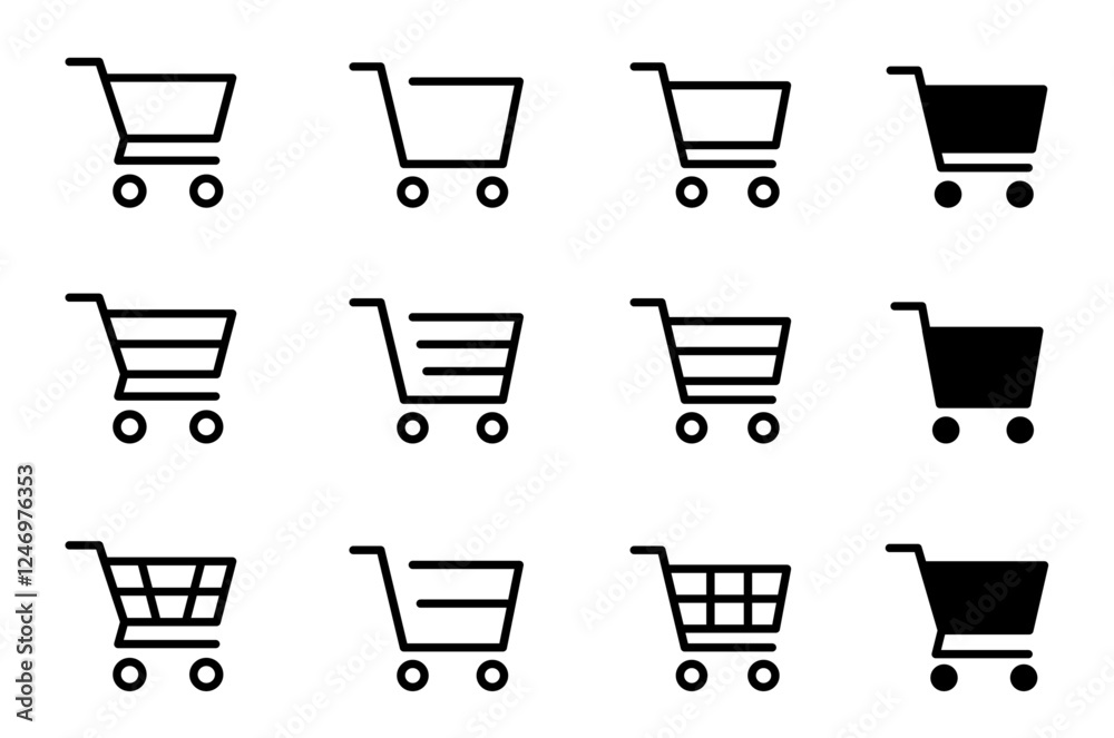 ショッピングのカート買い物カゴのアイコンマーク