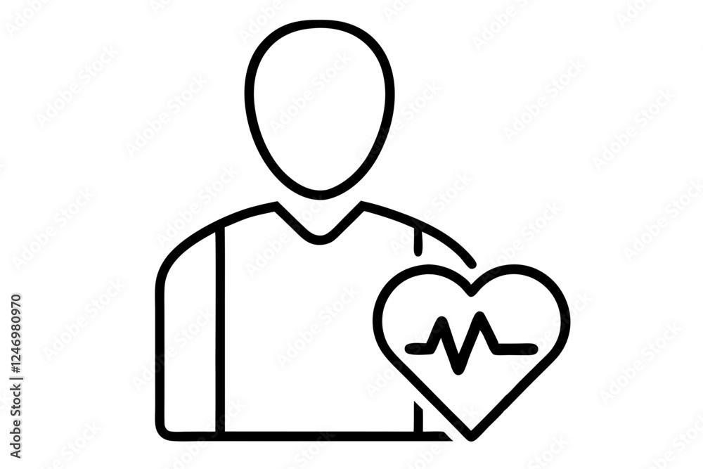 Silhouette Icon for Health Check on Clean Background Silhouette Icon for Health Check on Clean Background