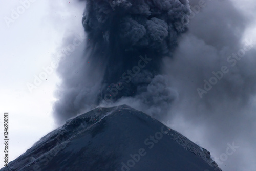 Explosive eruption of Fuego volcano, Guatemala photo