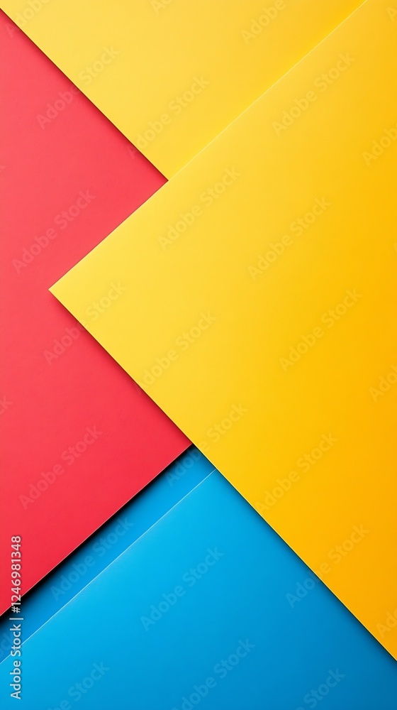 Vibrant Colorful Abstract Geometric Design of Red Yellow and Blue Shapes : Generative AI Vibrant Colorful Abstract Geometric Design of Red Yellow and Blue Shapes : Generative AI