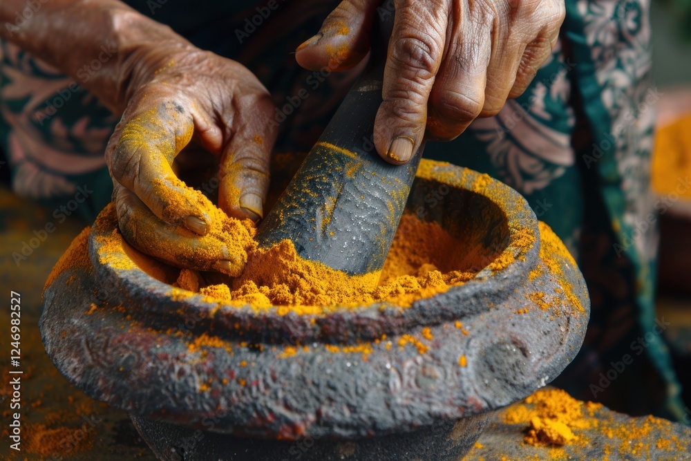 Fresh turmeric root and powder on a wooden table, essential for healthy cooking. Fresh turmeric root and powder on a wooden table, essential for healthy cooking.