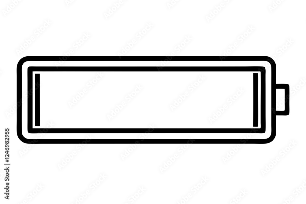 Silhouette Icon of Low Battery on White Background Silhouette Icon of Low Battery on White Background