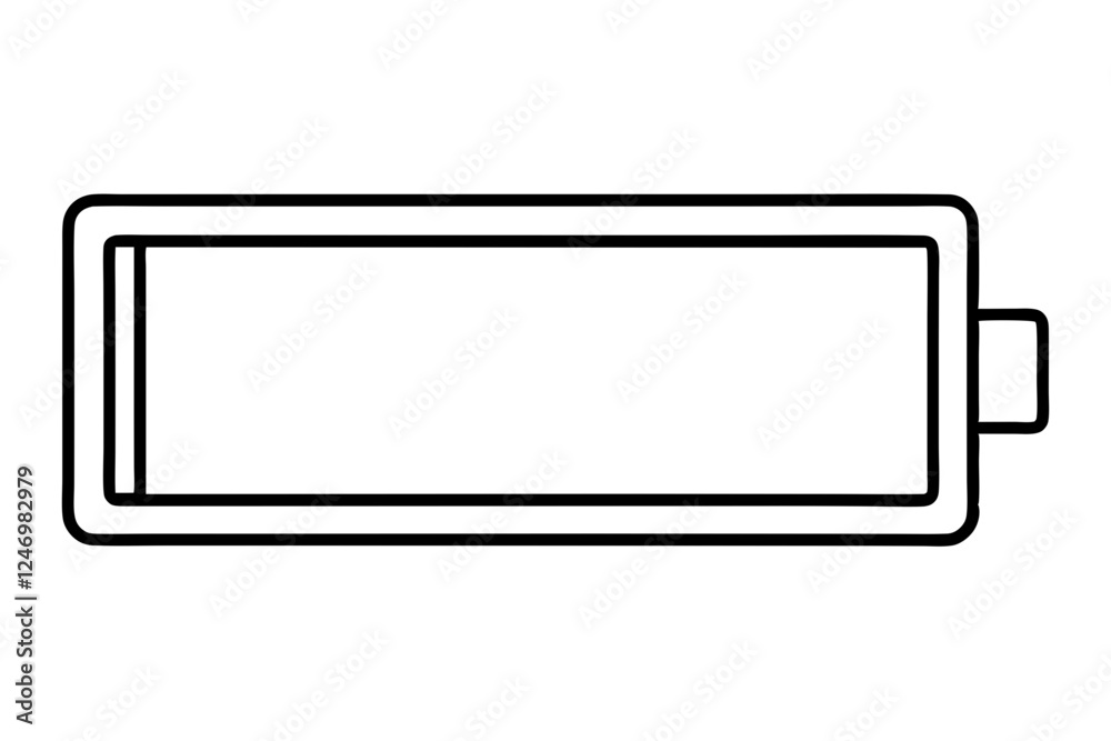 Silhouette Icon of Low Battery on White Background Silhouette Icon of Low Battery on White Background