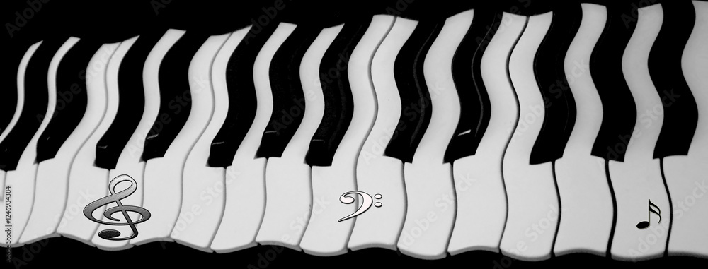illustration with piano keys