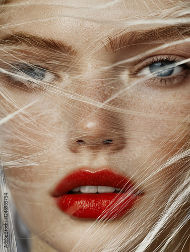 Portrait of a Beautiful Woman in a Fashion Editorial Photo Shoot