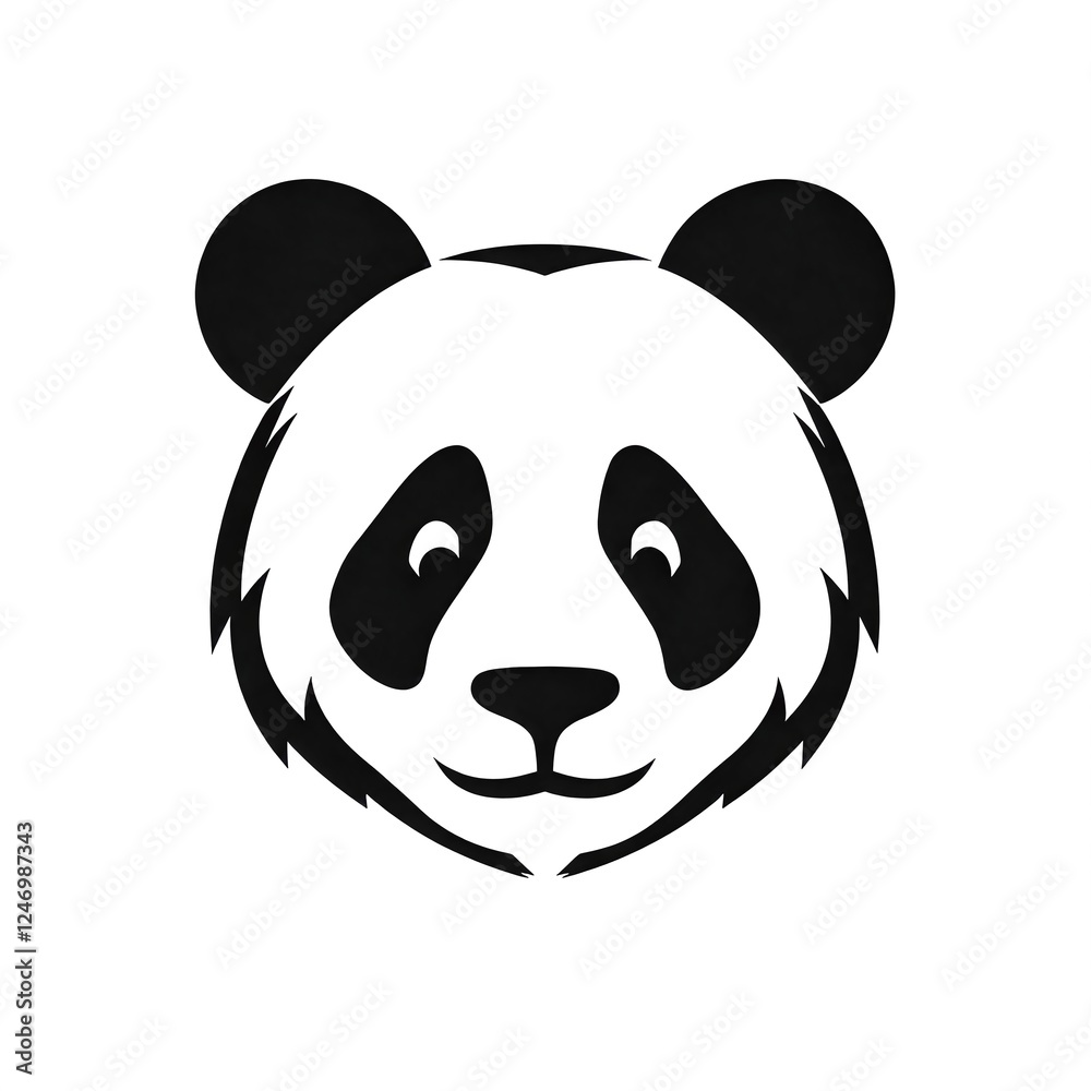 Panda face illustration with a friendly expression Panda face illustration with a friendly expression