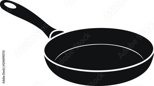 Frying pan silhouette, Skillet vector illustration, Frying pan icon, cooker frying-pan