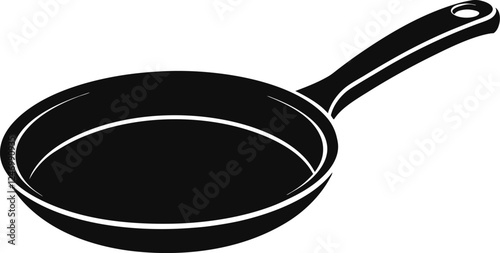 Frying pan silhouette, Skillet vector illustration, Frying pan icon, cooker frying-pan