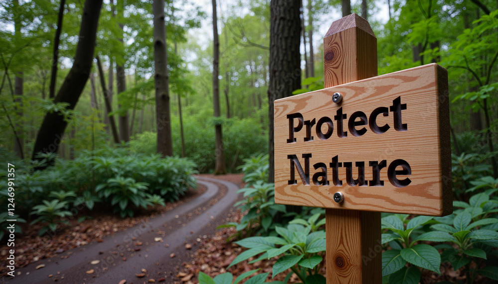 Wooden conservation sign Wooden conservation sign