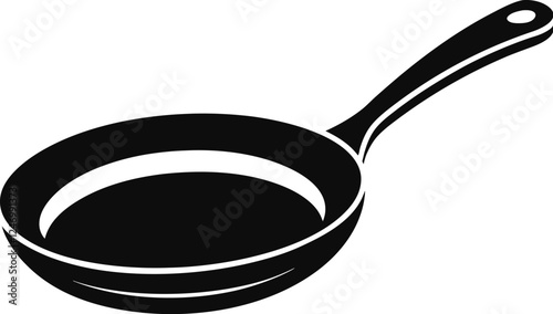 Frying pan silhouette, Skillet vector illustration, Frying pan icon, cooker frying-pan