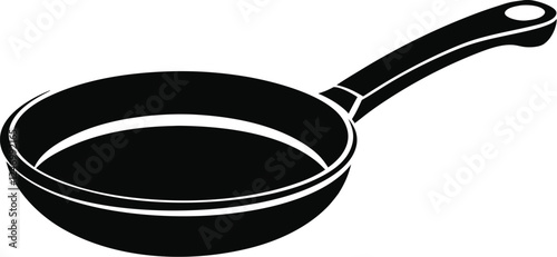 Frying pan silhouette, Skillet vector illustration, Frying pan icon, cooker frying-pan