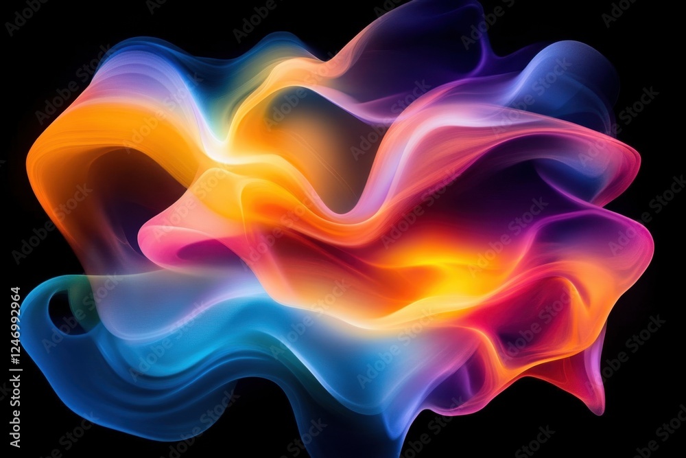Fototapeta premium Abstract colorful waves in digital art form