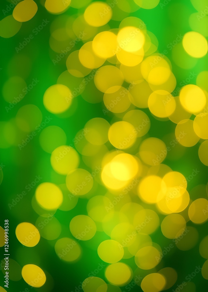 Obraz premium Bokeh background of shimmering gold lights blending into a defocused emerald green canvas creating a dreamy and atmospheric effect perfect for celebrations or artistic displays bokeh green bokeh green