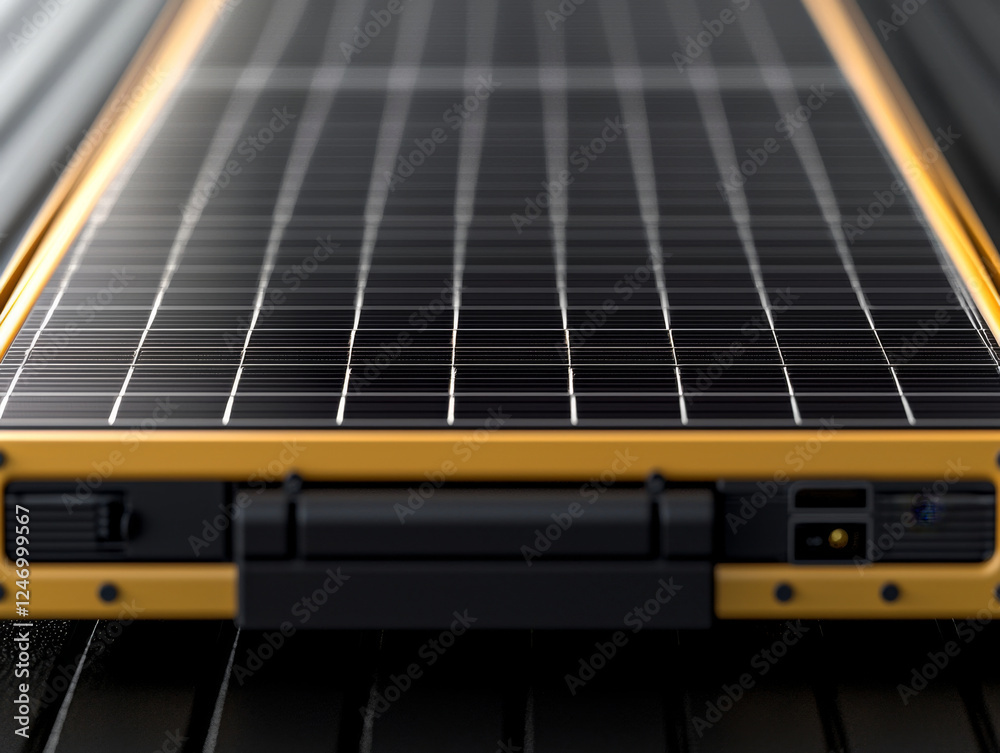Fototapeta premium Close up of solar panel array showcasing sustainable energy technology