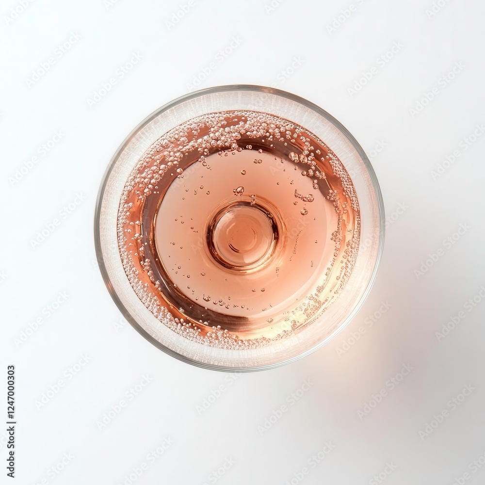 Glass of Rose Wine on Pure White Background with Minimalist Style for Commercial Branding Glass of Rose Wine on Pure White Background with Minimalist Style for Commercial Branding