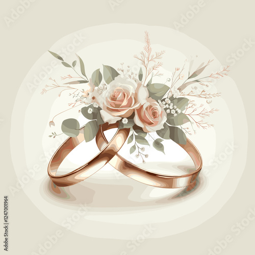 Wedding Rings with Floral Decor
