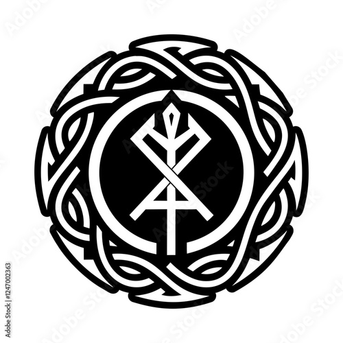 Viking rune icon in filled style