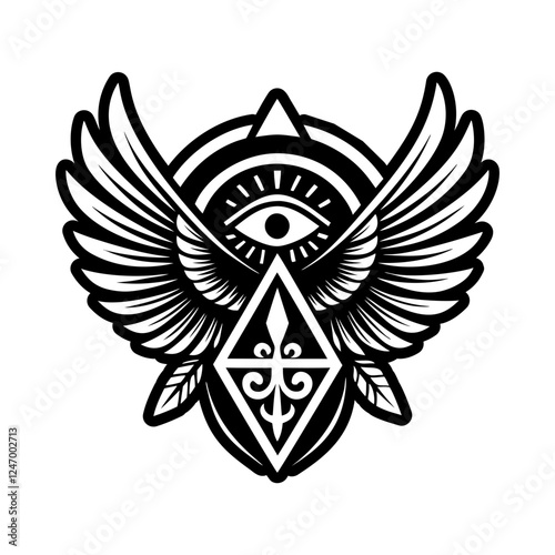 A solid style icon of maat feather symbol