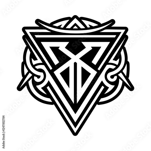 Victory rune icon in glyph style
