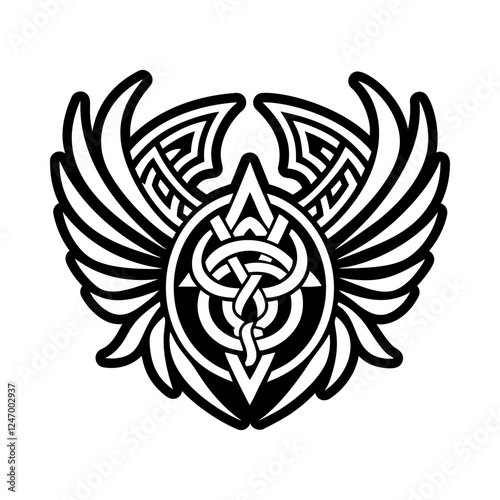 Valkyrie wings icon in filled style