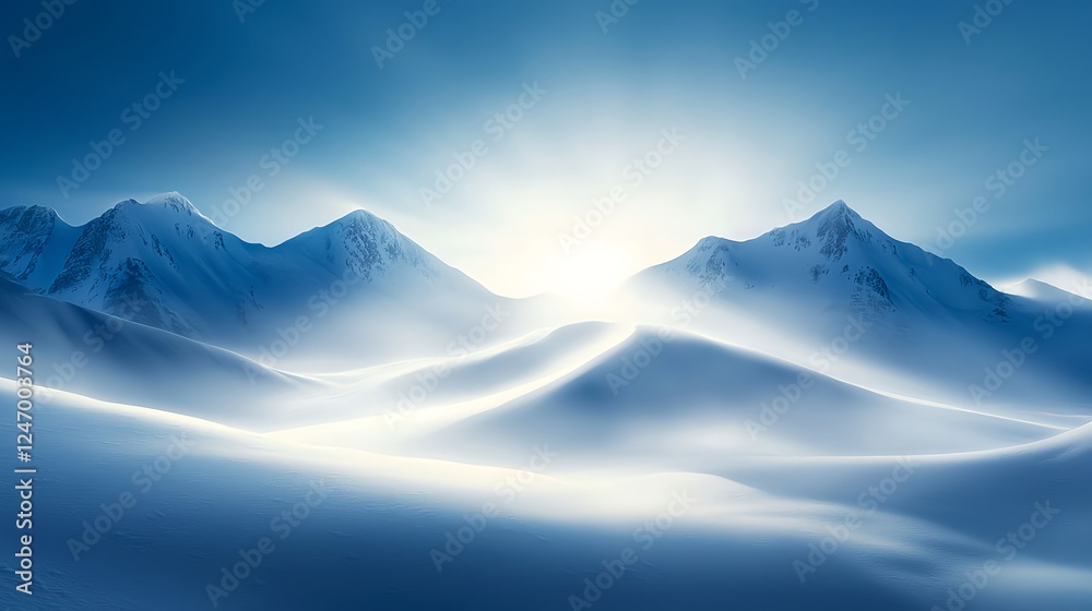 Majestic Snowy Mountain Range at Majestic Snowy Mountain Range at