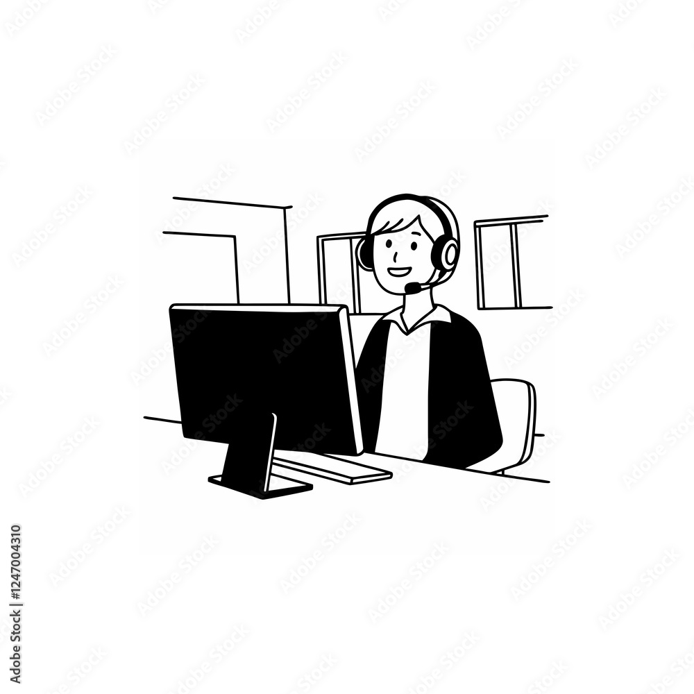 office worker line art on white background
office worker line art on white background