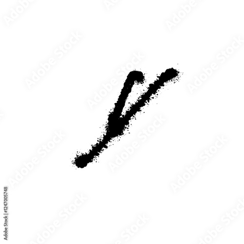 Graffiti letter Y, modern logo concept, rough spray paint handdrawn letter mark for freshes branding, street art, trendy startups, youthful businesses, game apps. Vector illustration