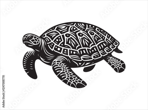 "Turtle Vector Illustration for Ocean, Nature, and Creative Design Projects"