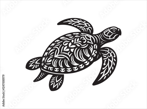 "Turtle Silhouette Vector Illustration for Ocean, Nature, and Minimalist Designs"