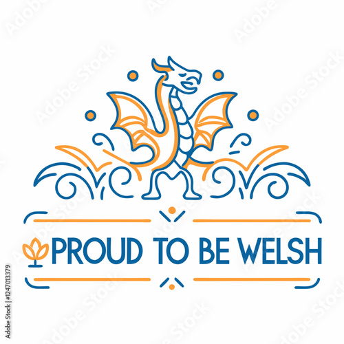 Celtic-style Welsh dragon emblem