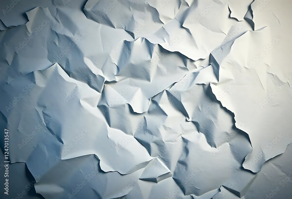 Fototapeta premium Crumpled White Paper Texture Background