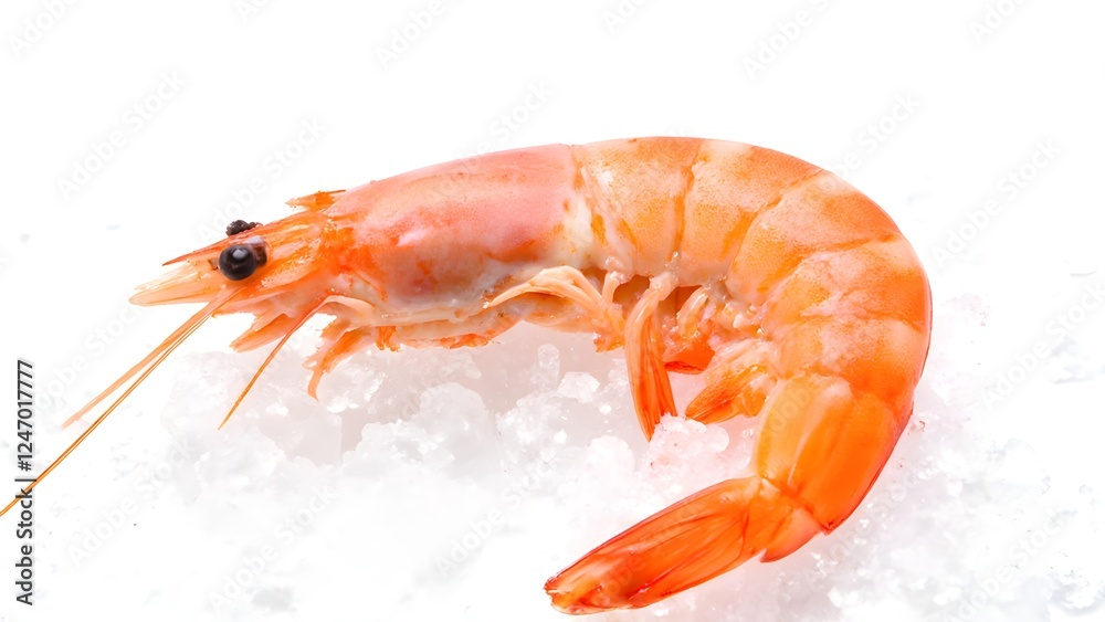 Delicious presentation of cooked shrimp on white background Delicious presentation of cooked shrimp on white background