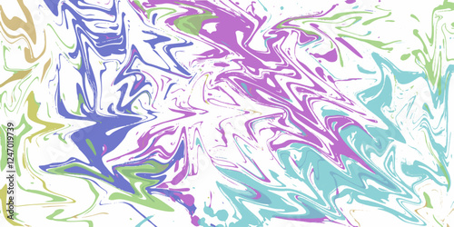 Marble ink texture vector background. liquid marble texture background with light-colored colorful marble pattern of the blend of curves. Turkish style Ebru on the water with acrylic paints press wave