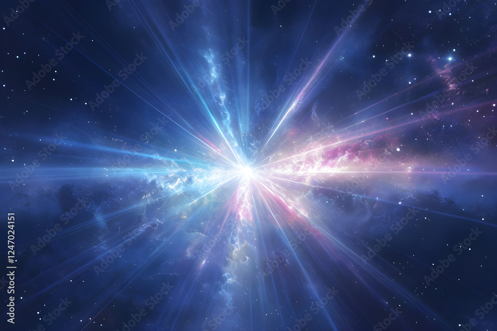 Fototapeta premium Vibrant Abstract Artwork Featuring Central Radiant Light Source