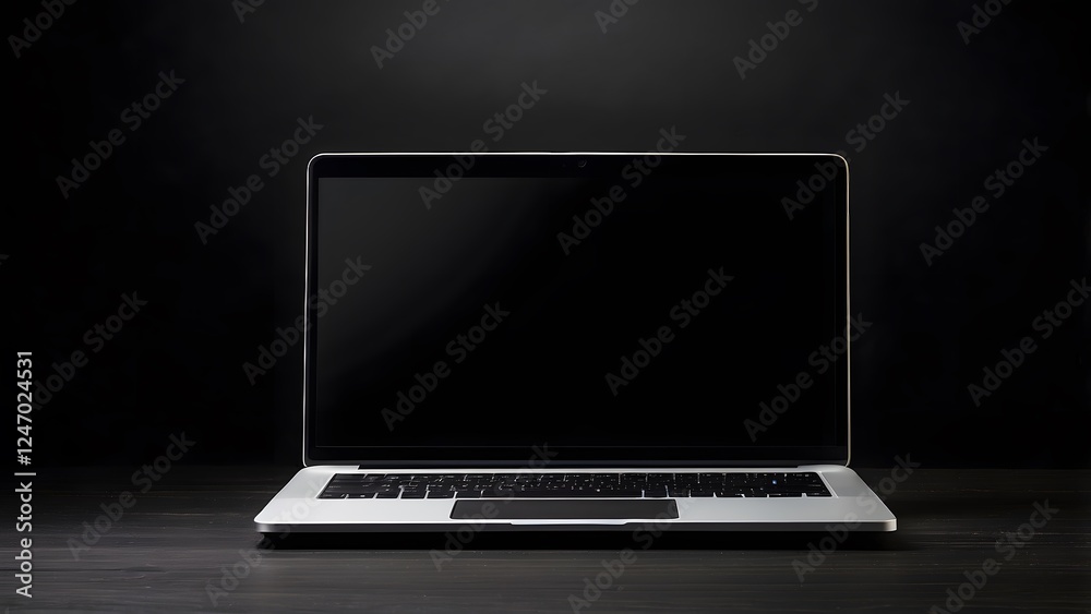 Laptop banner with empty space Without Text, Black background Laptop banner with empty space Without Text, Black background