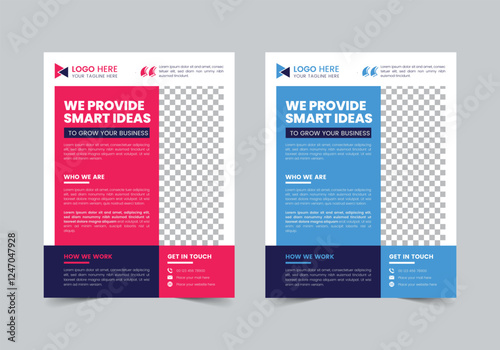 Professional Business Flyer Template , CMYK , US Letter , Print Ready , 0.125 Bleed